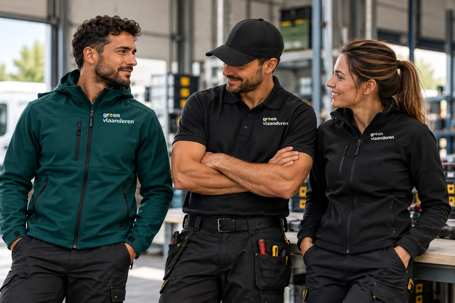 Team in work clothes